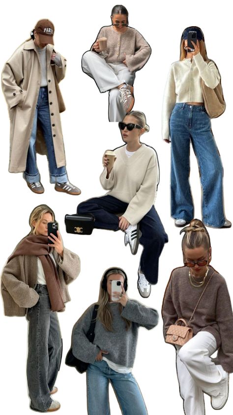 Get inspired for the perfect fall wardrobe with this collage of cozy and stylish outfit ideas! From chunky sweaters and boots to layered looks with scarves and denim, these fall essentials will keep you warm and chic all season long. Perfect for pumpkin spice season and crisp autumn days. #FallOutfitInspo #AutumnWardrobe #CozyFashion #LayeredLooks #FallStyle #SeasonalFashion #OutfitIdeas #SweaterWeather Layered Fall Outfits Street Styles, Asos Fall Outfit, Casual Day Outfits Fall 2024, Fall 2024 Western Fashion Trends, Chunky Sweaters For Fall, Collage Outfits Winter, Layer Fall Outfits, Late September Outfits, Fall Oversized Sweater Outfits