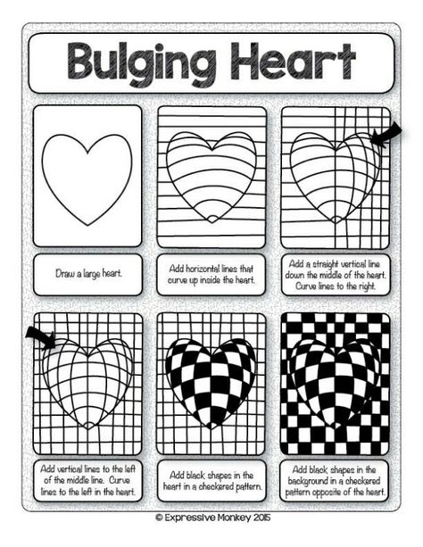 Op Art Projects, Op Art Lessons, Illusion Kunst, Art Cube, Art Lessons Middle School, Art Optical, Art Worksheets, Optical Art, Optical Illusions Art