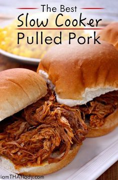 Dump recipes: This is the last Crockpot Pulled Pork recipe you will ever need. It is PERFECT. Just 5 minutes of prep and you are on your way to some AMAZING BBQ! Best Slow Cooker Pulled Pork, Crock Pot Pulled Pork Recipe, Pulled Pork Sandwiches, Pork Sandwiches, Crockpot Pulled Pork, Dump Meals, Slow Cooker Pulled Pork, Pulled Pork Recipes, Pork Sandwich