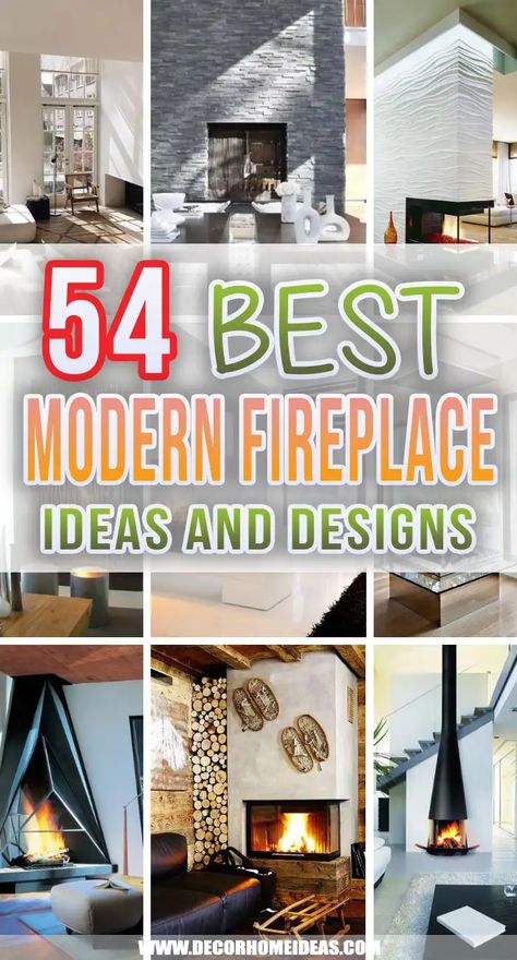 Best Modern Fireplace Ideas. Take a look at these modern fireplace ideas to replace your outdated fireplace or just install a new one. From budget-friendly to top-of-the-line designs we have them all. #decorhomeideas Wood Fireplace Ideas Modern, Latest Fireplace Trends, Fireplace Ideas Mid Century Modern, Fireplace Tile Ideas Modern White, Modern Fireplace Ideas 2023, 2023 Fireplace Decor Ideas, Popular Fireplace Designs, Modernize Fireplace Ideas, Fireplace Ideas Contemporary