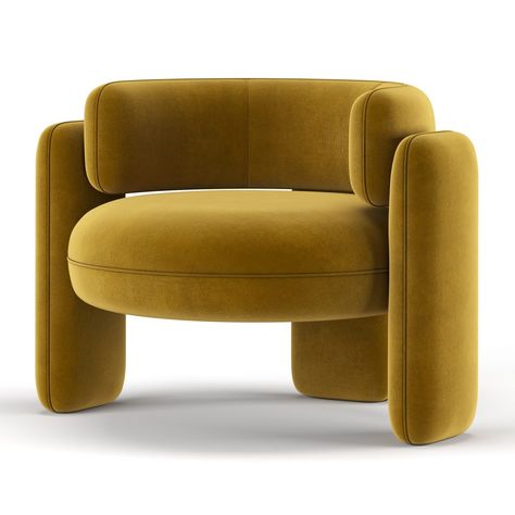 Embrace Armchair - 3D Model for VRay Interior Lounge, Poltrona Design, Sofa Arrangement, Upholstery Chair, Single Seat Sofa, Interior Boho, Velvet Interior, Velvet Interiors, Chair Upholstery