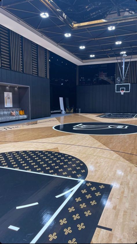 In House Basketball Court, Full Size Indoor Basketball Court, Mansion Basketball Court, Private Basketball Court Home, Dream Basketball Court, Drake Basketball Court, Underground Basketball Court, Indoor Badminton Court Design, Indoor Basketball Court Garage