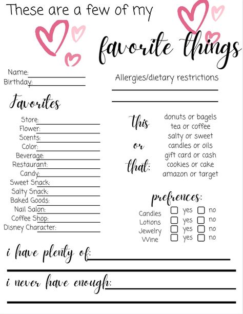 Get to know more about your teachers with this "Favorite Things" printable Makes gifting at holidays and during appreciation week easier! This Or That Teacher Edition, Staff Favorite Things List, Teacher Favorites Questionaire Printable, A Few Of My Favorite Things Printable, My Favorite Things List Free Printable, My Favorite Things Printable Free, Teachers Favorite Things Printable Free, Favourites List Questions, Teacher Favorites Printable