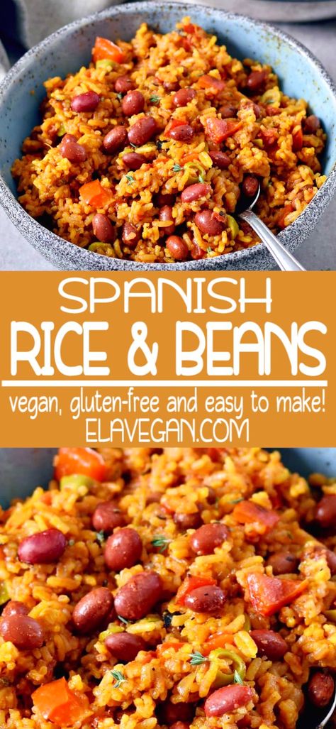 Rice And Beans Side Dish, Vegetarian Dishes With Rice, Plant Based Beans And Rice Recipes, Rice Meals No Meat, Rice And Bean Dinner, Rice And Beans Vegan, Easy Vegan Rice Recipes, Easy Vegan Rice Dishes, Rice N Beans