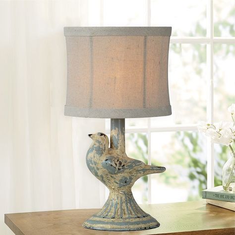 Wren Bird Table Lamp Farmhouse Table Lighting, Birds Lamps, Modern Farmhouse Table Lamps Wicker, Hare Table Lamp, Bird Lamp, Lanterns With Bird Figurines, Side Table Lamps Bird, Wren Bird, Bird Table