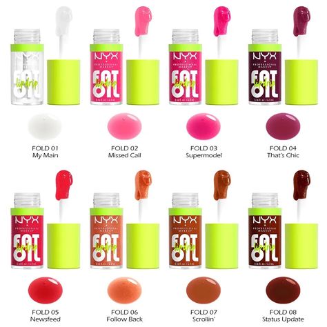 Lips pumped with FAT perks. FAT shine. FAT protection. Giving you FAT hydration for 12HR! Easy application with our FAT applicator, one swipe is all you need. 8 flexible shades, comfortable wear, non-sticky texture, high shine finish, Fat oil lip drip is a triple threat! Nyx Fat Oil Lip Drip, Nyx Fat Oil, Penyimpanan Makeup, Fat Oil, Tinted Gloss, Dripping Lips, Nyx Lip, Makeup Bag Essentials, Tinted Lip Gloss