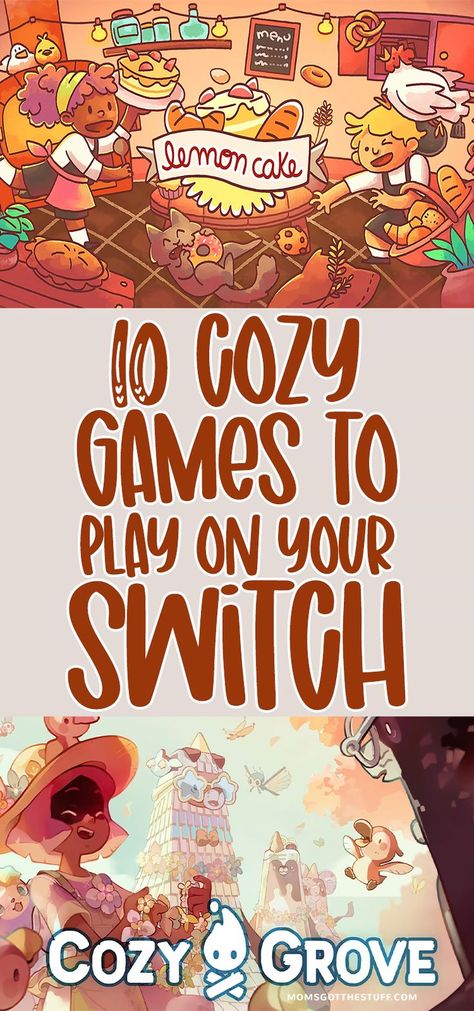 It's the perfect time to cozy up with your Nintendo Switch and play some cozy games. Here are 10 of our favorites that will keep you entertained all season long. Some games listed Stardew Valley, Bear and Breakfast, Cozy Grove, Animal Crossing, Unpacking, and more. Unpacking Switch Game, Cute Games On Switch, Comfy Nintendo Switch Games, Cozy Grove Switch, Cozy Fall Switch Games, Cozy Games For Nintendo Switch, Fun Nintendo Games, Cozy Switch Games Aesthetic, Fall Switch Games