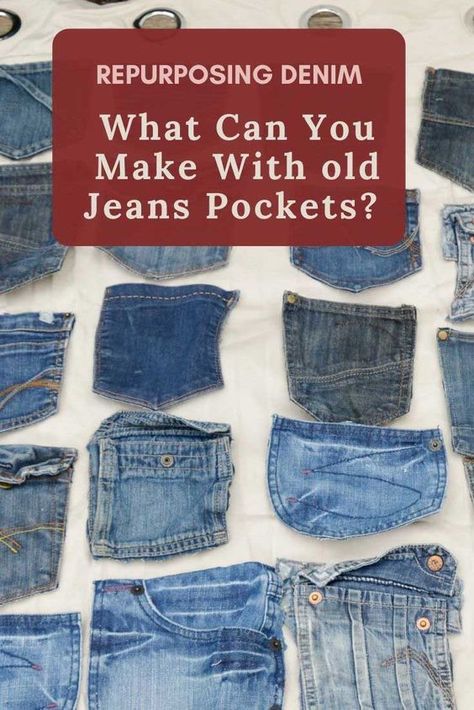 Denim Gnomes Diy, Jean Pocket Crafts, Denim Quilts Old Jeans Diy, Denim Apron Diy Recycle Jeans, Diy Denim Crafts, Denim Makeovers, Pocket Crafts, Recycle Jeans Projects, Repurpose Denim