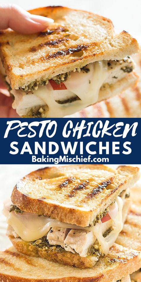 Chicken Pesto Chibatta Sandwich, Chicken Pesto Flatbread Sandwiches, Delicious Chicken Sandwiches, Pesto Shredded Chicken, Chicken Pesto Focaccia Sandwich, Simple Panini Sandwiches, Chicken Pesto Sourdough Sandwich, Pesto Grilled Chicken Sandwich, Sandwiches With Pesto Sauce