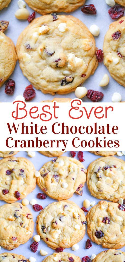 Cranberry Macadamia Nut Cookies, White Chocolate Tart, Cranberry White Chocolate Chip Cookies, Butterscotch Chip Cookies, Chocolate Cranberry Cookies, Cranberry Cookies Recipes, White Chocolate Cranberry Cookies, Macadamia Cookies, Chocolate Cranberry