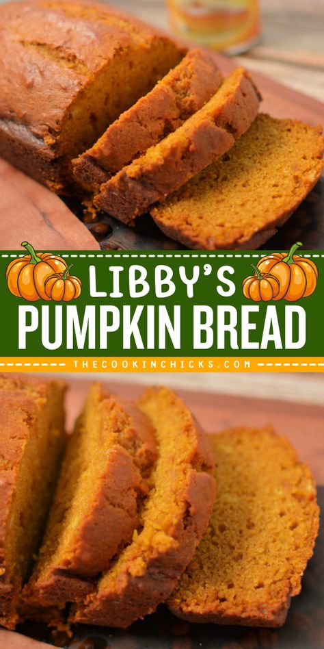 Looking for easy fall recipe this season? Try this Libby's Pumpkin Bread! It's a quick bread recipe that combines all the Fall flavors in one tasty treat. You will surely enjoy the moist and sweet bread in every bite. This pumkin food idea is perfect to bake for the season and can be serve anytime of the day! Libby’s Pumpkin Bread Recipe, Pumpkin Bread Mix Recipes, Pumpkin Bread One Loaf, Pumpkin Bread 2 Loaves, Pumpkin Bread With Canned Pumpkin, Pumpkin Bread With Pumpkin Puree, Sweet Pumpkin Bread Recipe, Pumpkin Bread With Walnuts Recipe, Pumpkin Bread Muffins Easy