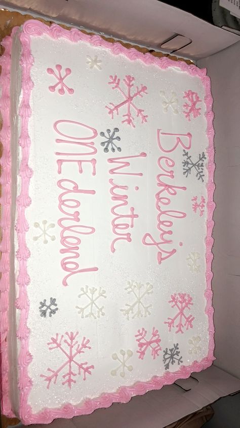 Winter Onederland Cake Girl, Winter Onederland Party Girl Cake, Winter Wonderland First Birthday Cake, 1st Birthday Cake Winter, Birthday Cake Winter, Winter Onederland First Birthday Cake, 1st Birthday Cake Winter Onederland, Winter Wonderland Sheet Cake, Winter Wonderland First Birthday Girl