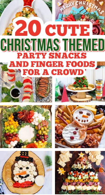 Christmas Themed Holiday Appetizers Christmas Food Ideas Party, Fun Christmas Food Ideas Parties, Christmas Appetizer Tray Ideas, Christmas Themed Appetizers Finger Foods, Christmas Potluck Party, Themed Christmas Meals, Kids Party Food Christmas, Christmas Food To Bring To Party, Christmas Inspired Appetizers