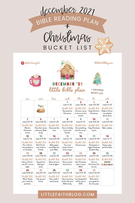 December Bible Reading Plan, Christmas Bible Study, Holiday Reading List, Creative Food Photography, Christmas Devotional, Excited For Christmas, Christmas Bible Verses, Christian Activities, Christmas Bucket List