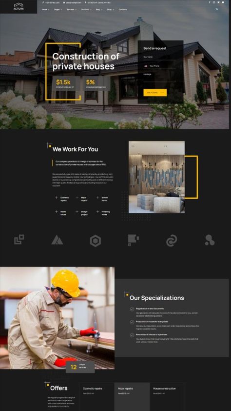 Construction Website Design Inspiration Construction Website Design, Creative Website Design Inspiration, Website Design Inspiration Layout, Free Web Design, Modern Website Design, Creative Website Design, Webdesign Inspiration, Ui Design Website, Professional Website Design