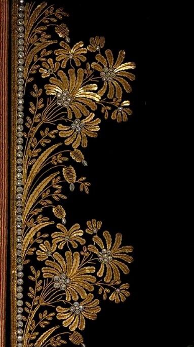 Oil Painting Gallery, Gold Work Embroidery, Zardozi Embroidery, Medieval Tapestry, Antique Embroidery, Floral Border Design, Diy Embroidery Patterns, Couture Embroidery, Border Embroidery Designs