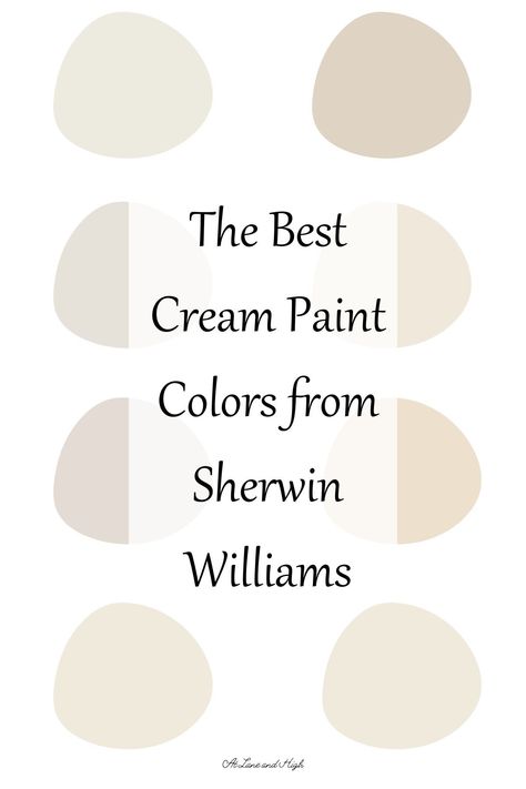 Cream paint colors are fabulous for various reasons. That's probably why they are making such headway on the design scene! I am sharing the best cream paint colors from Sherwin Williams with all the details so you can pick the best one for your home! Cream Colored Bathrooms, Cream Colored Houses, Cream Colored Kitchens, Cream Dining Room, Cream Colored Kitchen Cabinets, Sherwin Williams Creamy, Cream Colored Cabinets, Off White Paint Colors, Cream Paint Colors