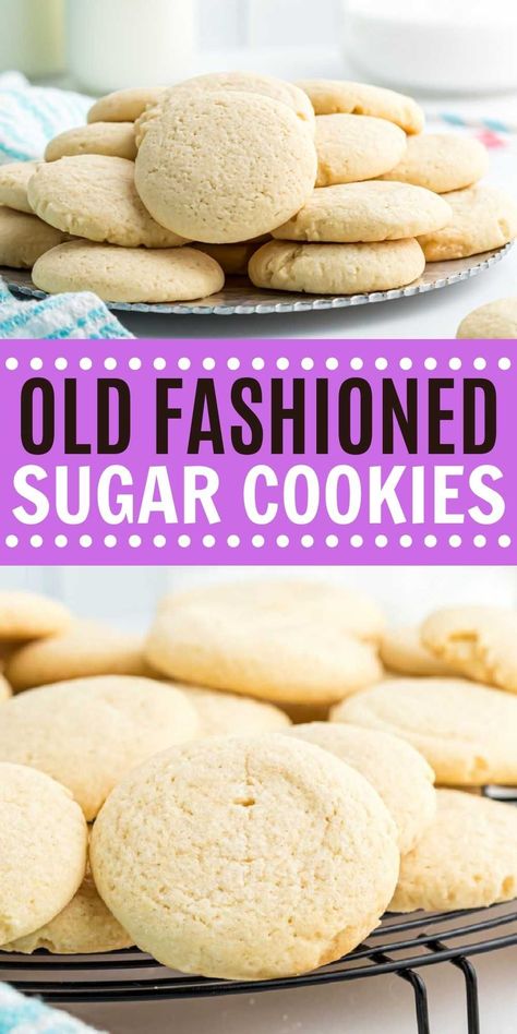 Easy Drop Sugar Cookies, Easy Soft Sugar Cookie Recipe, Old Fashioned Sugar Cookie Recipe, Drop Sugar Cookie Recipe, Old Fashioned Sugar Cookies, Fruit Sugar Cookies, Soft Sugar Cookie, Chewy Sugar Cookie Recipe, Drop Sugar Cookies