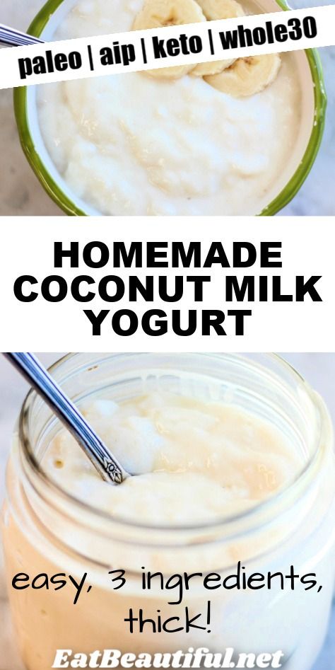 Recipe Coconut Milk, Coconut Yogurt Recipe, Homemade Coconut Yogurt, Aip Keto, Homemade Coconut Milk, Coconut Milk Yogurt, Make Coconut Milk, Making Yogurt, Yogurt Recipe