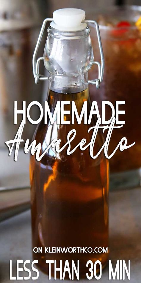 Homemade Brandy, Amaretto Recipes, Amaretto Drinks Recipes, Homemade Amaretto, Amaretto Drinks, Amaretto Recipe, Homemade Extracts, Homemade Liqueur Recipes, Brandy Recipe