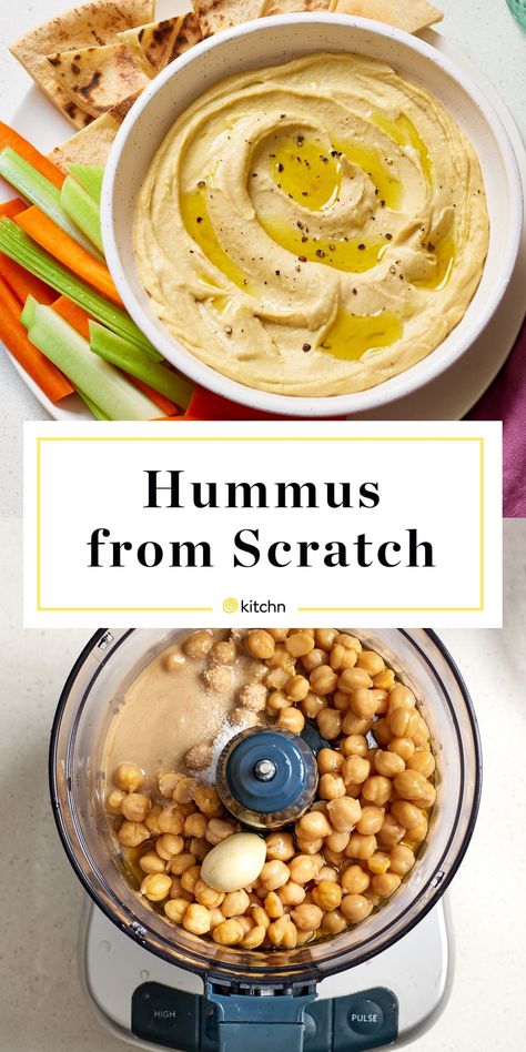 How To Make Hummus from Scratch | Kitchn How To Make Hummus, Hummus Wraps, Gina Livy, Homemade Hummus Recipe, Hummus Recipes, Baby Food Processor, Hummus Recipe Homemade, Scratch Cooking, Meal Prep Plans