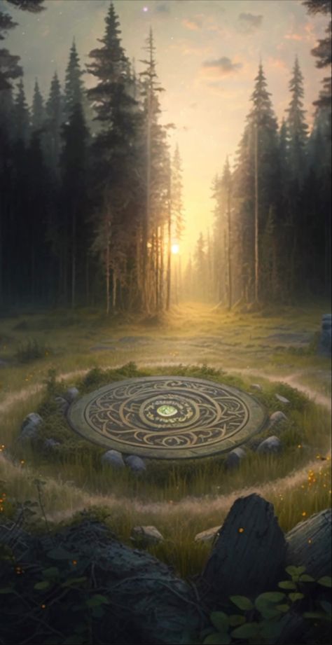 Fantasy Forest Landscape Concept Art, Fantasy Temple Aesthetic, Druidcore Aesthetic, Dnd Scene Art, Training Grounds Fantasy Art, Fantasy Training Grounds, Fantasy Ceremony, Dnd Druid Aesthetic, Earth Fantasy Art