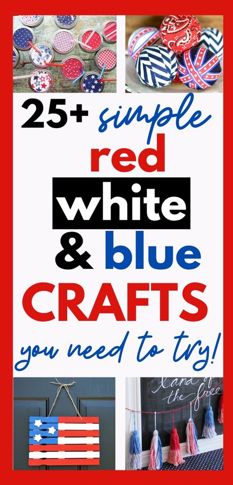 Fourth Of July Crafts For Seniors, Homemade 4th Of July Decorations, Fourth July Crafts, Diy Labor Day Decorations, American Legion Auxiliary Crafts, Fourth Of July Craft Ideas, 4 Th Of July Crafts For Kids, Red White Blue Crafts Projects, 4th July Decorations Diy