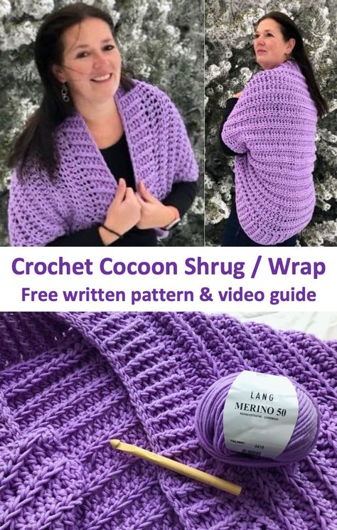 Crochet V Stitch Cardigan Pattern Free, Crochet Cocoon Shrug Pattern Free, Crochet Shrugs Patterns, Crochet Cocoon Pattern Free, Crochet Cocoon Shrug, Easy Crochet Shrug Pattern, Crochet Cocoon Cardigan, Crochet Shrug Tutorial, Easy Crochet Shrug