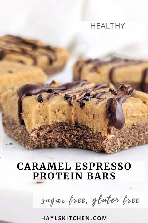 Caramel Espresso Protein Bars packed with protein, caffeine and all the energy you want, but low fat and sugar free! Healthy combination of coffee and caramel great for a snack or treat. Protein Bars Homemade Healthy Low Carb, Homemade Protein Bars Low Calorie, Low Calorie Bars, Low Fat High Protein Snacks, High Protein Bars Homemade, Protein Bars Low Calorie, Protein Biscotti, Low Calorie Protein Bar, Protein Bars Homemade Healthy