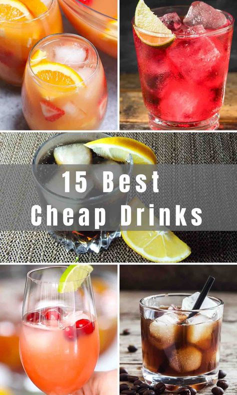 15 Best Cheap Drinks to Make at Home or Order at A Bar - IzzyCooking Good Cheap Alcoholic Mixed Drinks, Must Try Alcoholic Drinks, Call Drinks To Make At Home, Easy Cheap Drinks Alcohol, Common Bar Drinks Recipes, Good Tasting Alcohol Drinks, Alcoholic Drinks For A Party Aesthetic, Drink To Order At A Bar, Best Tasting Alcoholic Drinks