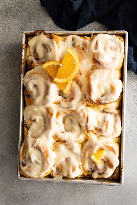 Lemon Cream Cheese Icing, Orange Cinnamon Rolls, Orange Sweet Rolls, Baker By Nature, Orange Rolls, Christmas Morning Breakfast, Sweet Rolls, Sweet Roll, Gluten Free Flour