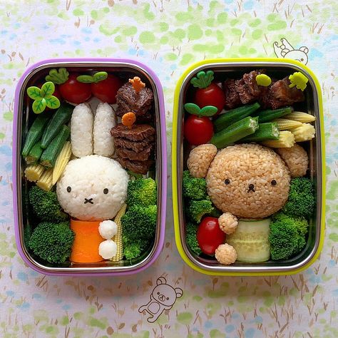 Have you seen these cute lunches on Instagram? Find out all about bento boxes here: Quick And Easy Bento Box Ideas, Ceramic Lunch Box Bento, Cute Japanese Bento Boxes, Cute Bento Box Lunch Ideas, Bento Box Sandwiches, Aesthetic Lunchbox Ideas, Bento Boxes Cute, Stackable Bento Box Lunch Ideas, Cute Lunches For Kids