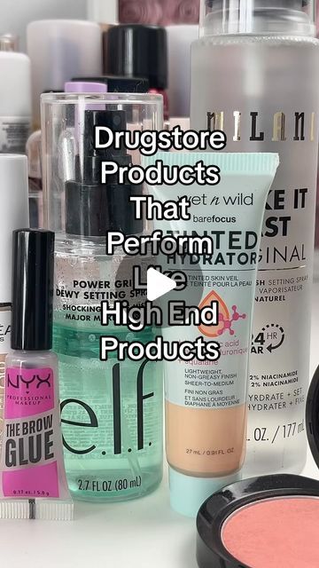 Jessica | Makeup, Skincare & Life on Instagram: "Comment “MAKEUP” and I will send you a link to all these products directly to your inbox!! 

Drugstore products that perform like high end products! #drugstore #highend #productsilove #makeupproducts @NYX Cosmetics Canada @wetnwildbeauty" Best Nyx Products, Drugstore Highlighter, Drugstore Products, Drugstore Skincare, High End Products, Nyx Cosmetics, Makeup Skincare, Setting Spray, Makeup Products