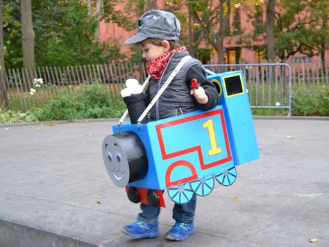 Aurelio's Homemade Thomas the Train Halloween Costume 2014 Train Halloween Costume, Halloween Costumes 2014, Baby Fancy Dress, Thomas The Train, Homeschool Activities, Tiny Humans, The Train, Halloween Ideas, 3rd Birthday