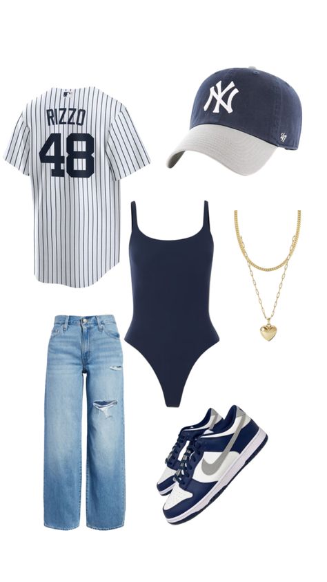 Yankee game! #outfitinspo #gameday #ootd #beauty Game Outfit, Clean Girl Aesthetic, Clean Girl, Ootd, Baseball, Beauty, Clothes