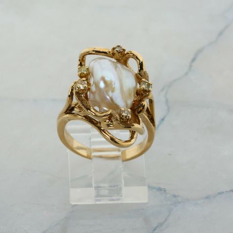 Pearls Rings Design, Vintage Stone Wedding Rings, 3 Tier Wedding Ring, Diamond Gemstone Ring, Art Nouveau Engagement Ring Antique, Vintage Italian Engagement Rings, Antique Engagement Rings Vintage 1920s Gold, Opal Ring Stack, Engagement Rings Untraditional