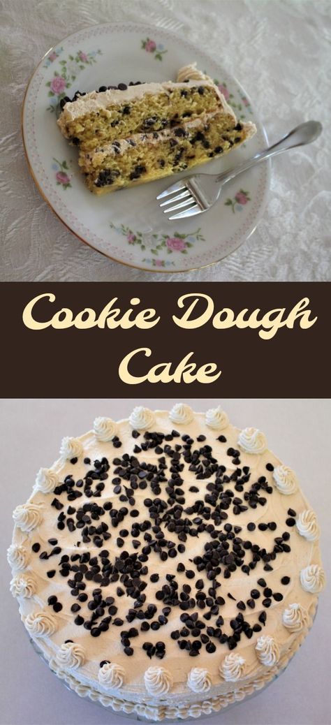 Chocolate And Cookie Dough Cake, Cookie Dough Cake Easy, Cookie Dough Cake Recipe, Chocolate Chip Cookie Dough Cake, Cookie Dough Cake, Desserts Cake, Moist Cake, Cake Cookie, Moist Cakes