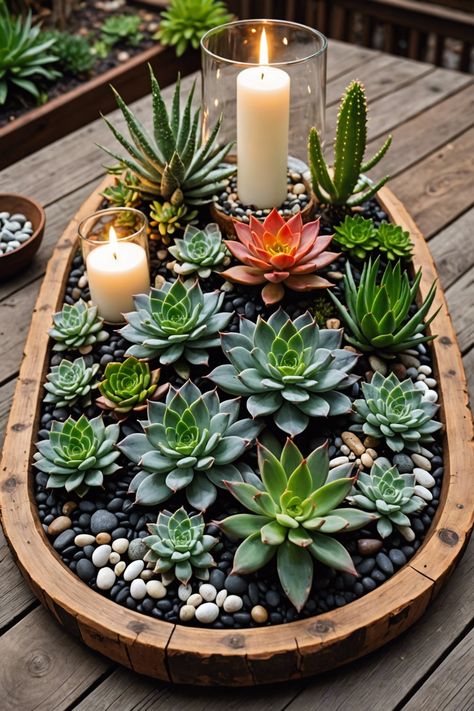 20 Succulent Landscape Design Ideas For Your Yard - Toolz Geek Flowers In The Garden Ideas, Potted Succulents Indoor, Pots For Succulents Ideas, Succulents That Flower, Succulent Display Ideas Outdoors, Succulant Planting Ideas Garden, Succulent Garden Bed, Succulent Rock Garden Ideas, Succulent Garden Outdoor