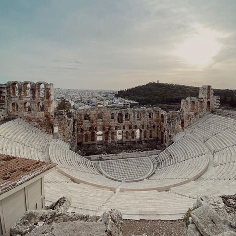 The Odeon of Herodes Atticus is a stone Roman theater structure located on the southwest slope of the Acropolis of Athens, Greece. School Of Athens, Acropolis Of Athens, Roman Theatre, Athens Acropolis, Bucket List Vacations, The Acropolis, Greek Culture, Atticus, Acropolis