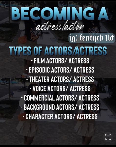 Types of actors How To Become A Better Actor, How To Become An Actor, How To Become An Actress, Actor Affirmations, Acting Manifestation, Acting Scripts To Practice, Acting Lines, Acting Aesthetics, Acting Practice