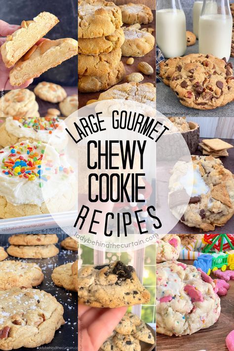 13 Large Gourmet Chewy Cookie Recipes Jumbo Lemon Cookies, Dessert Cookie Recipes, Craig’s Cookies Recipe, Chocolate Chewy Cookies Recipe, Thick Gooey Cookies, Cookie Dessert Ideas, Best Jumbo Cookie Recipes, Bakery Style Cookies Big, Deluxe Cookie Recipes