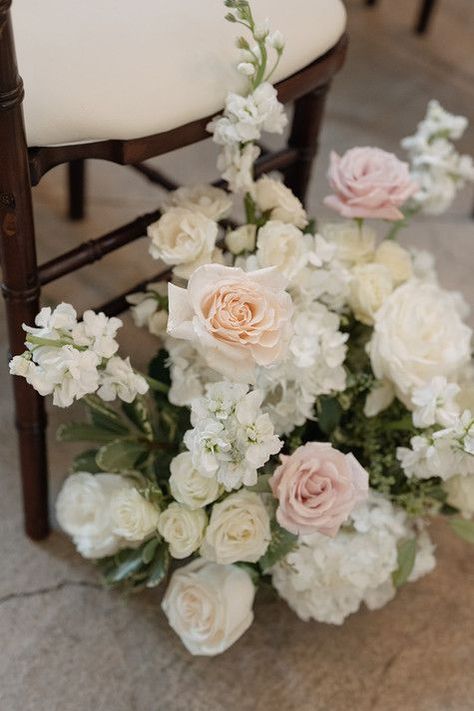 Blush wedding at Graydon Hall Manor Large White Wedding Bouquets, Pink Peony Wedding Flowers, Wedding Flowers Romantic, White Green Blush Wedding Flowers, Ivory And Blush Wedding Flowers, White And Pastel Wedding Flowers, Wedding Flowers Light Pink, Wedding Flowers July, Blush Wedding Ceremony Decor