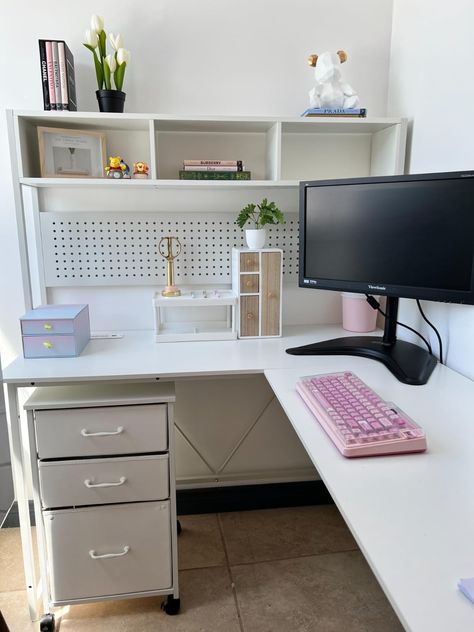 Amazon.com: SEDETA White L Shaped Gaming Desk, Reversible Corner Desk with Power Outlet and Pegboard, L Shaped Desk with Hutch, Storage Shelf, Keyboard Tray, and LED Lights for Home Office, White : Home & Kitchen L Shaped Corner Desk White, L Shaped Workstation, L Desks, L Shaped Desk Decor, L Shape Desk Ideas, L Desk Ideas, Desk Shelf Ideas, L Shaped Desk Ideas, Corner Desk Ideas Bedrooms