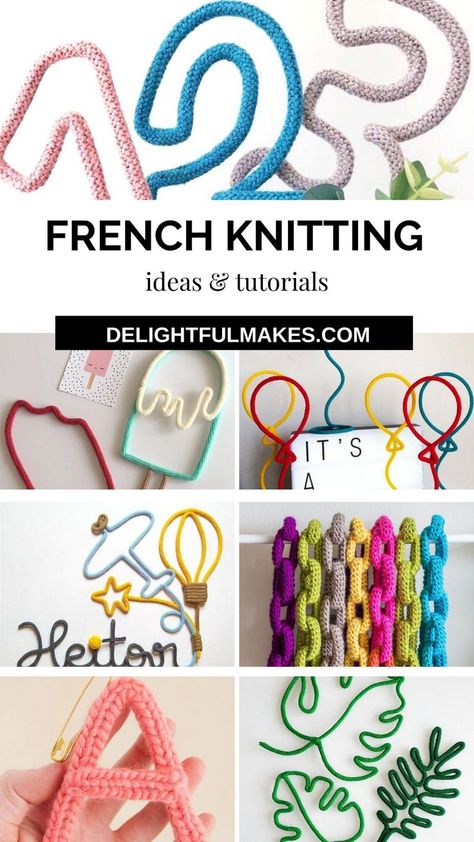 Easy, colorful French knitting - Spool knitting craft ideas and tutorials for you to decorate your home. Check them out! Knitting Dolly Ideas, Things To Make With French Knitting, Spool Knitting Projects Ideas, I Cord Knitting Machine, French Knitter Projects, Cord Knitting Projects, I Cord Knitting Projects, Knitting Mill Ideas, Spool Knitting Ideas