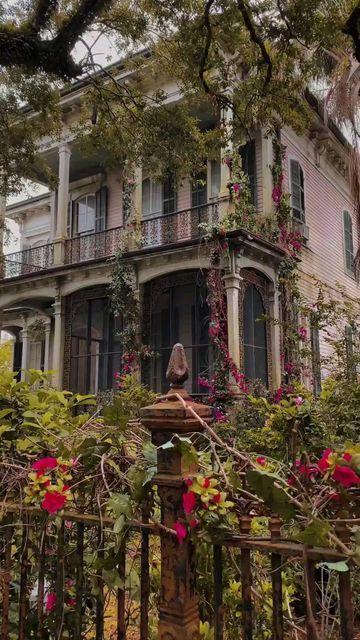 Mayfair House New Orleans, New Orleans Gothic House, Pink New Orleans House, Anne Rice Mayfair Witches, New Orleans Halloween Aesthetic, Mayfair Witches House, New Orleans Magic, Anne Rice Aesthetic, New Orleans Gothic Aesthetic