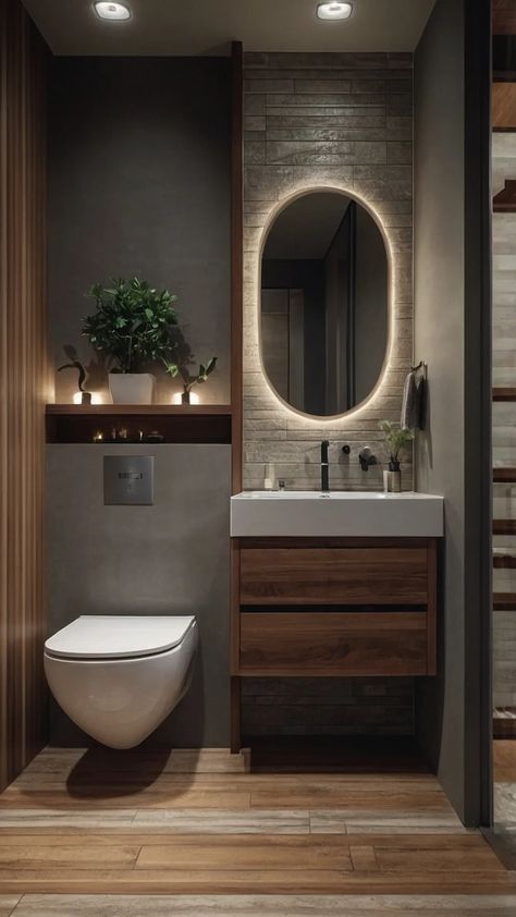 Unleash Your Creativity: 15 Best Bathroom Design Ideas for Small Spaces - Inspire Inlet Small Bathroom Ideas Rustic Modern, Very Small Wc Design, Very Small Modern Bathroom, Small Toilet Ideas Modern, Luxurious Tiny Bathrooms, Small Toilet Design Modern Minimalist, Small Zen Bathroom Ideas, Small Luxurious Bathroom, Organic Modern Small Bathroom