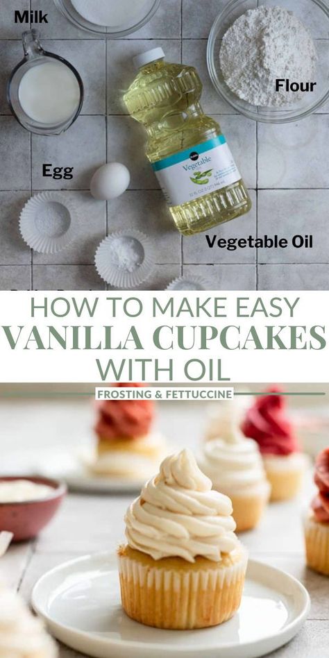 Vanilla Cupcake Recipe Easy Homemade, Simple Homemade Cupcakes, Easy Fast Cupcake Recipes, Easy Homemade Vanilla Cupcakes, Easy White Cupcake Recipe, Cupcake Recipes No Butter, Vanilla Cupcake Recipe Easy Simple, Vanilla Cupcakes Recipe Easy, Cupcake Recipes For 12 Cupcakes