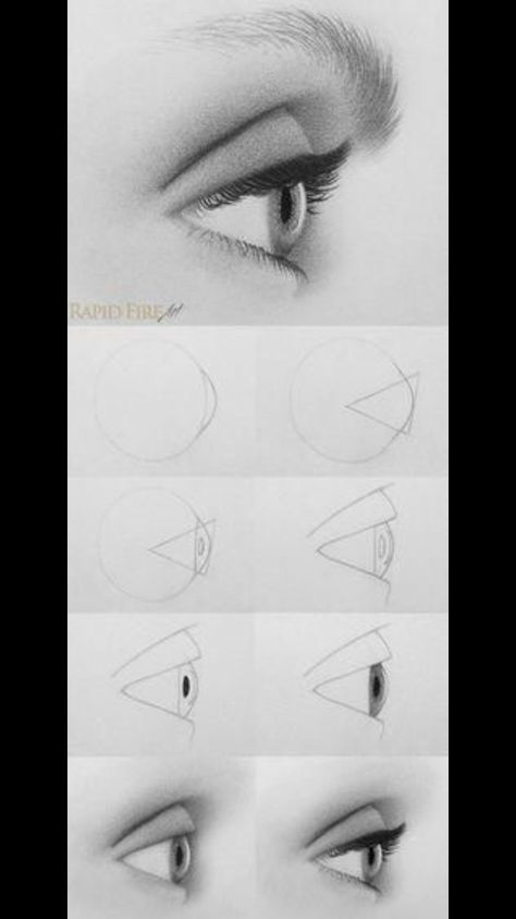 Sketching Eyes Step By Step, Realistic Eye Step By Step, Eye Step By Step, How To Draw Realistic, Draw Realistic, Eye Drawing Tutorials, Drawing Eyes, Nose Drawing, Realistic Eye