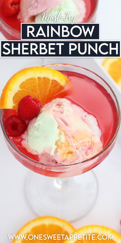 Rainbow Sherbet Punch Rainbow Sherbet Punch Recipes, Punch With Sherbert Ice Cream, Rainbow Sherbert Punch, Rainbow Sherbet Punch, Ice Cream Punch, Sherbet Punch Recipes, Fruit Punch Recipe, Sherbet Ice Cream, Sherbet Recipes