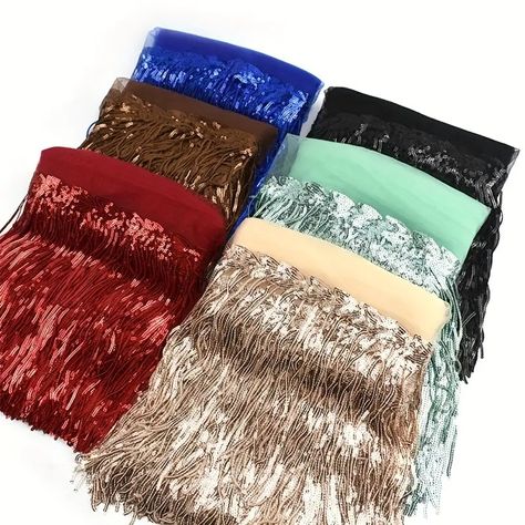 Leaf Sequin Tassels Beard Costume Curtain Decoration Sewing - Temu Canada Beard Costume, Ribbon Dance, Clothing Decoration, Tassel Lace, Sewing Lace, Glitter Ribbon, Sewing Embellishments, Diy Ribbon, Lace Ribbon